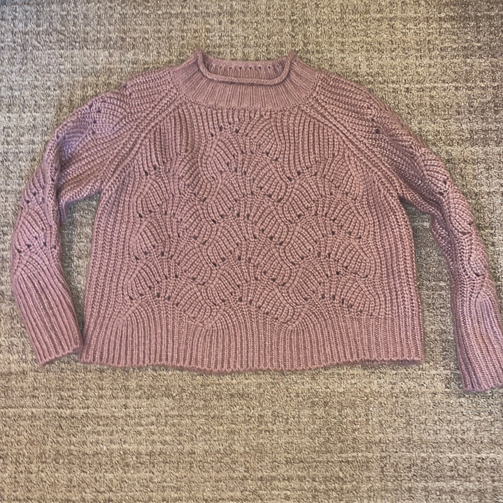 Moon River Women’s Metallic Mix Oversized Sweater